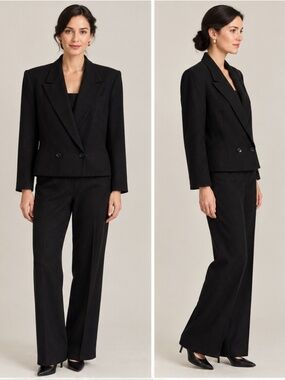 Vintage Betty Hanson for Barbara Weed 1970 Black Wool Jacket. Size 12.